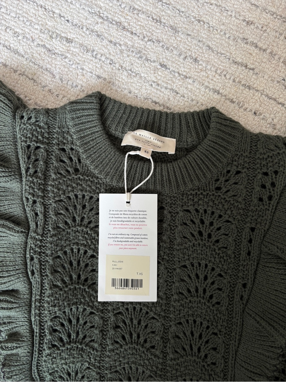 Sézane Jodie ruffle sweater - Picture 3 of 5